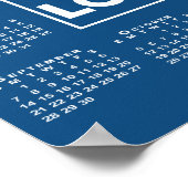 2025 Kalender met Bedrijf Logo en Naam Blauw Poster (Hoek)