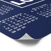 2025 Kalender met Bedrijf Logo en Naam Navy Blue Poster (Hoek)
