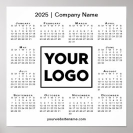 2025 Kalender met Bedrijf Logo en Naam Poster