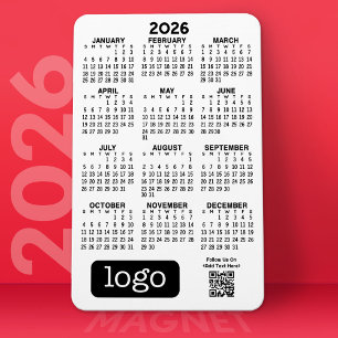 2025 Kalender met Business Logo en QR Code Magneet