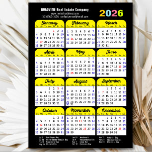 2025 Kalender Minimalistisch Zwart Corporate Magne