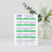 2025 Kalender Modern Blauw Groen Business Logo Feestdagenkaart (Staand voorkant)