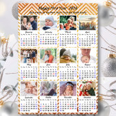 2025 Kalender Modern Goud 12 Familie Fotocollage Feestdagenkaart
