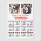 2025 Kalender Modern Roze Familie 2 Foto Magnetisc (Voorkant)