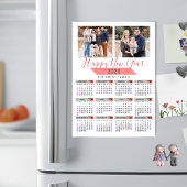 2025 Kalender Modern Roze Familie 2 Foto Magnetisc