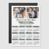 2025 Kalender Modern Sage Green 2 Foto Magnetisch (Voorkant / Achterkant)