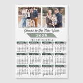 2025 Kalender Modern Sage Green 2 Foto Magnetisch (Voorkant)