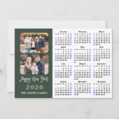 2025 Kalender Modern Sage Green Minimalist 2 Foto Feestdagenkaart (Voorkant)