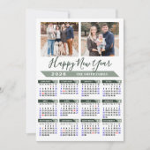 2025 Kalender Modern Sage Green Minimalist 2 Foto Feestdagenkaart (Voorkant)
