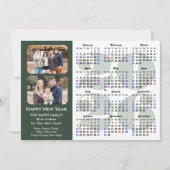 2025 Kalender Modern Sage Green Minimalist 2 Foto Feestdagenkaart (Voorkant)