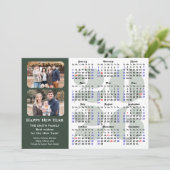 2025 Kalender Modern Sage Green Minimalist 2 Foto Feestdagenkaart (Staand voorkant)
