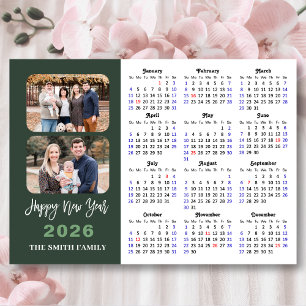 2025 Kalender Modern Sage Green Minimalist 2 Foto Feestdagenkaart