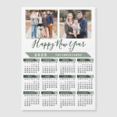 2025 Kalender Modern Saliegroen 2 Foto Magnetisch (Voorkant)