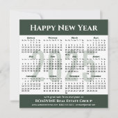 2025 Kalender Modern Script Sage Green Business Feestdagenkaart (Voorkant)