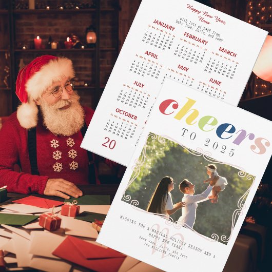 2025 Kalender Modern Vakantie Nieuwjaar Foto Feestdagenkaart