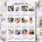 2025 Kalender Modern Zilver 12 Fotocollage Feestdagenkaart