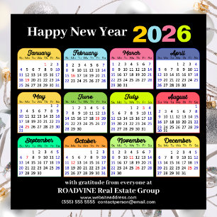 2025 Kalender Modern Zwart Corporate Magnetische K