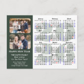 2025 Kalender Modern Zwart Familie Foto Minimalist Feestdagenkaart (Voorkant)