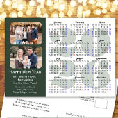 2025 Kalender Modern Zwart Familie Foto Minimalist Feestdagenkaart