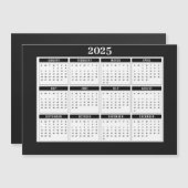 2025 Kalender Modern Zwart Wit Magnetische Kaart (Voorkant / Achterkant)