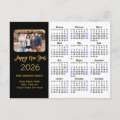 2025 Kalender Moderne Gouden Glitter Foto Minimali Feestdagenkaart (Voorkant)
