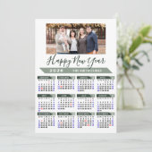 2025 Kalender Moderne Sage Green Minimalistische F Feestdagenkaart (Staand voorkant)