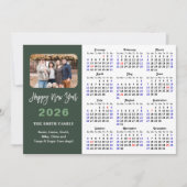 2025 Kalender Moderne Sage Green Minimalistische F Feestdagenkaart (Voorkant)