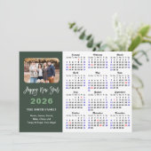 2025 Kalender Moderne Sage Green Minimalistische F Feestdagenkaart (Staand voorkant)