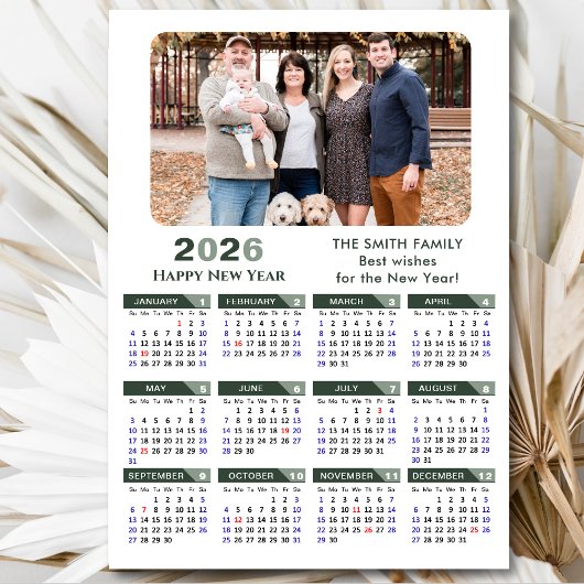 2025 Kalender Moderne Sage Green Minimalistische F Feestdagenkaart
