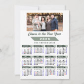 2025 Kalender Moderne Sage Green Minimalistische F Feestdagenkaart (Voorkant)