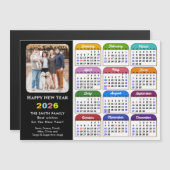 2025 Kalender Moderne Zwarte Foto Kleurrijk Magnet (Voorkant / Achterkant)