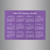 2025 Kalender Motivatie Aangepaste Naam Paarse mag