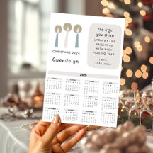 2025 Kalender Motivatie Quote Kerst Kaart