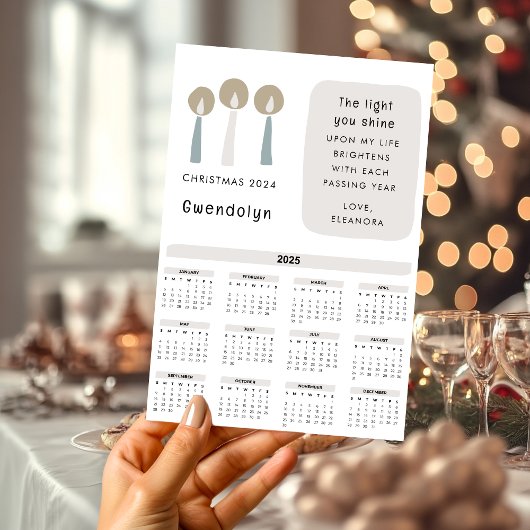 2025 Kalender Motivatie Quote Kerst Kaart