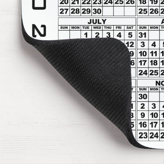 2025 Kalender Mousepad Wit Muismat (Hoek)