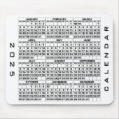 2025 Kalender Mousepad Wit Muismat (Voorkant)