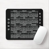 2025 Kalender Mousepad Zwart Muismat (Met muis)