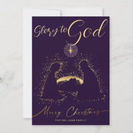 2025 Kalender Nativity Manager Glory to God Script Feestdagenkaart