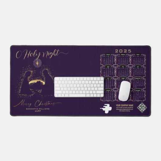 2025 Kalender Nativity Manger O Holy Night Script Bureaumat (Keyboard & Muis)