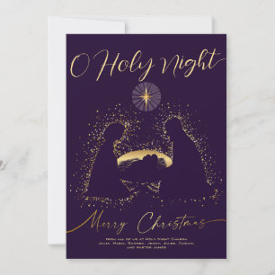 2025 Kalender Nativity Manger O Holy Night Script Feestdagenkaart