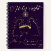 2025 Kalender Nativity Manger O Holy Night Script Notitieboek (Voorkant)
