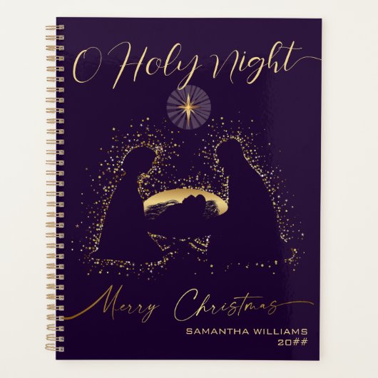 2025 Kalender Nativity Manger O Holy Night Script Planner (Voorkant)