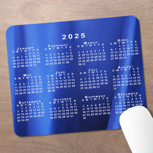 2025 Kalender op Abstract Blauw Aangepaste Foto Muismat