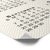 2025 Kalender op Faux Canvas Textuur Sjabloon Poster (Hoek)