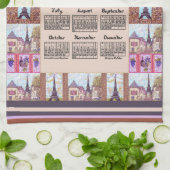 2025 Kalender Parijs Eiffeltoren Pointillisme Art Theedoek (Gevouwen)