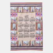 2025 Kalender Parijs Eiffeltoren Pointillisme Art Theedoek (Verticaal)