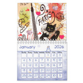 2025 Kalender Parijs Frankrijk Cat Kitten (Jan 2026)