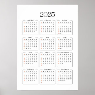 2025 Kalender Poster