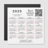 2025 Kalender QR Code Bedrijf Logo Magnet (Voorkant / Achterkant)