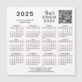 2025 Kalender QR Code Bedrijf Logo Magnet (Voorkant)